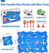 Puzzle Racer Kids Car Track Set, Dinosaur Jigsaw Puzzle Track for 3-5 Year Old Boys, Educational Learning Toy