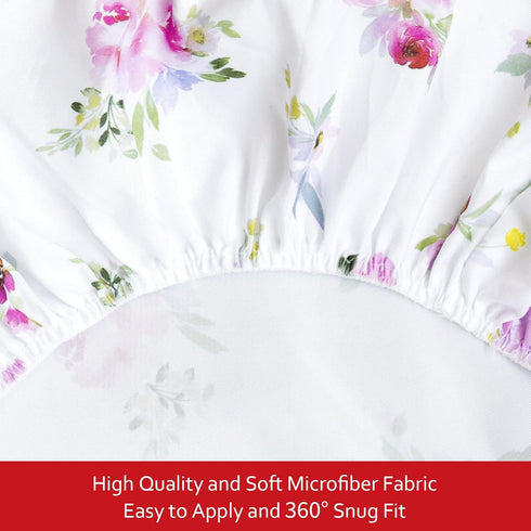 Pack 2 Pack Pack and Play Sheets Girl, Mini Crib Sheets, Stretchy Playard Fitted Sheet, Compatible with Graco n Play