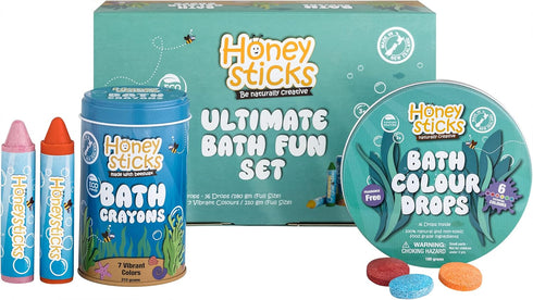 Honeysticks Ultimate Bath Fun Set - Non Toxic Bath Crayons (7 Pack)