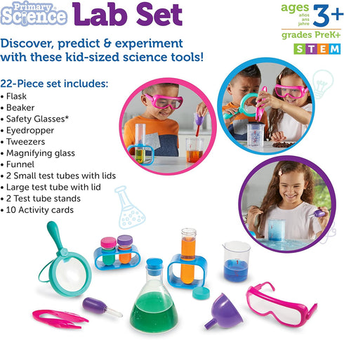 Learning Resources Primary Science Lab Set Pink - 22 Pieces, Science Kits for Toddlers, STEM Toys for Kids Ages 3+