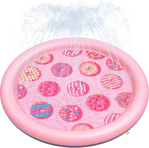 Peteast Anti-Slip Pink Donut Print Splash Pad for Kids and Dogs 0.58