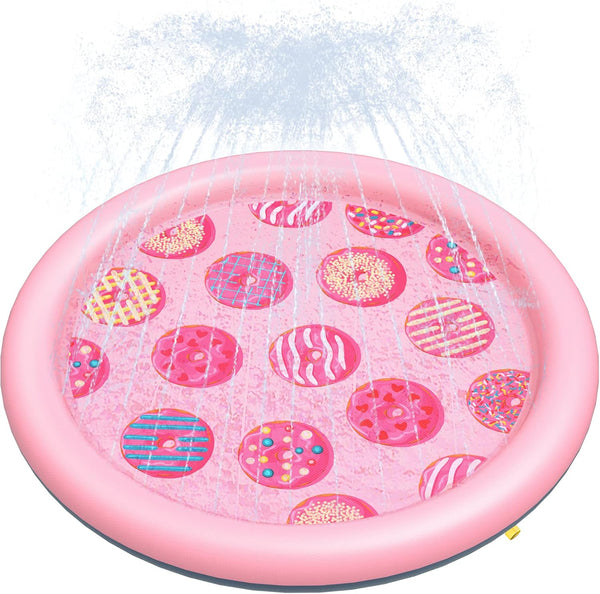 Peteast Anti-Slip Pink Donut Print Splash Pad for Kids and Dogs 0.58