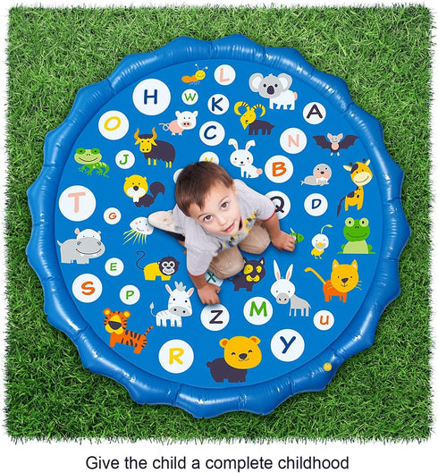 ARFBEAR 67" 3-16 Summer Splash pad for Kids, Kiddie Pool Splash Pads for Toddlers Outdoor Water Spray Play Mat Wading
