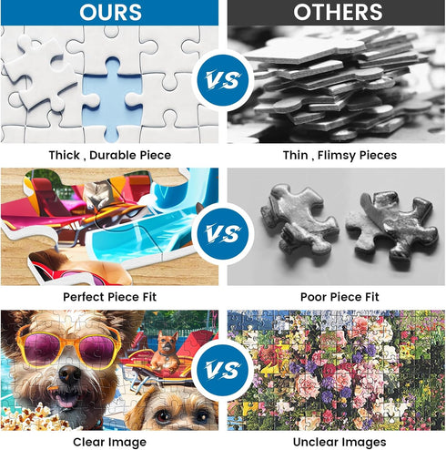 VOLUVOLU 300 Piece Jigsaw Puzzle for Adults, Fun at The Amusement Park Dog Puzzles, Funny Puppy Jigsaw Puzzles, Animal