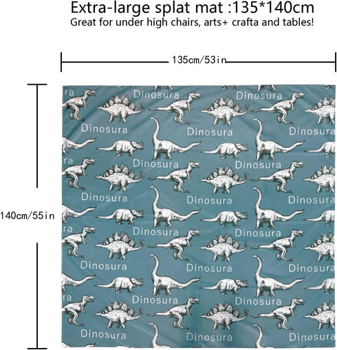 135x140 cm Joyo roy Floor Mat Splat Mat High Chair Mat Waterproof Mat Play Mat for Toddlers Splat Mat for Under High