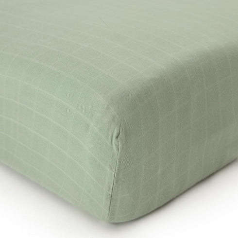 28x52 Organic Muslin Fitted Crib Sheet - Organic Crib Sheet for Standard Crib and Toddler Mattresses, Soft