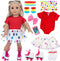 18 Inch Doll Accessories, 7PC Travel Skating Sport Play Set for 18 inch Girl Doll Outdoor Sport (Doll Not Included)