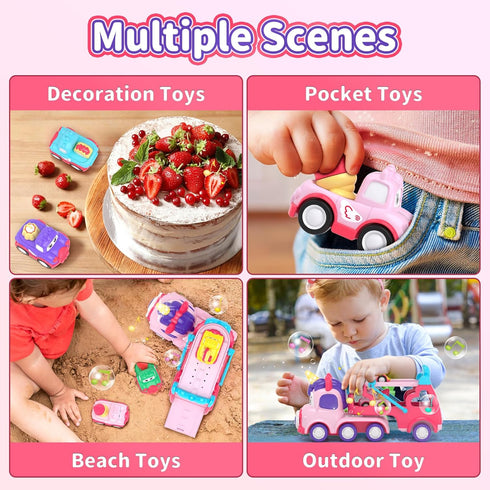 7 1 1 2 2 3, 1 2 3 usrela in Unicorn Carrier Truck Toy for Year Old Girl Car with Light & Music, Princess Toddler Girl