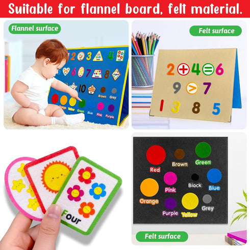 PENGFULL Felt Learning Numbers, 44 Felt Board Pieces for Math Addition and Subtraction Learning for Preschool