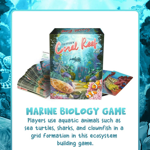 Genius Games Ecosystem: Coral Reef - Mensa Recommended Family Card Game About Aquatic Animals and Habitats