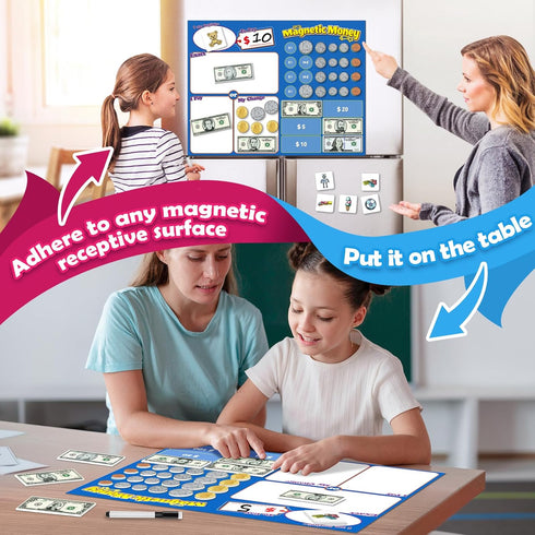 60 Kasfalci PCS Magnetic Money for Kids for Learning, Math Manipulatives, Learning & Education Toys for Classroom