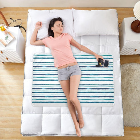 siphylline 52" 34" Watercolor Stripes Extra Large Resuable Changing Pad Covers Highly Absorbent Diaper Changing Mat