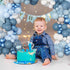 173Pcs Amandir Dusty Blue Balloon Arch Garland Kit, Baby Light Dusty Blue White Sand Metallic Blue Confetti Balloons