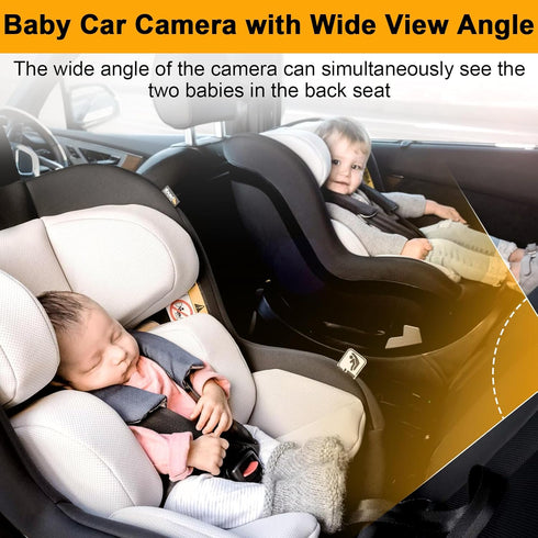 Yakry 1080P, 170 360 Y60 Baby Car Camera for Backseat - HD Wide Angle, Night Vision, Rotation, Safe for Babies, Easy