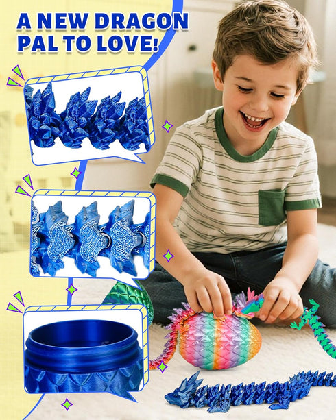 12" 3D 3D 5-7 4-6 8-12 TBOLINE Printed Dragon Egg, Christmas Stocking Stuffers for Kids Boys, Cool Printer Articulated