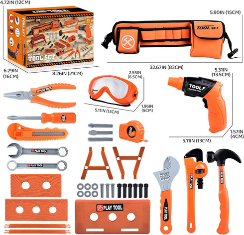 Set 3 4 5 3 4 5 Kids Tool Toddlers Tool Kit Kids Toddlers Tool Belt Year Old Construction Tools Toys for Boys Birthday