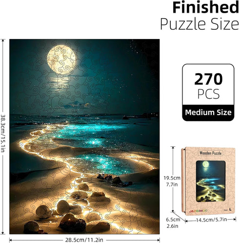 Jazcimdo 270pcs, (11.2 15.1 Wooden Puzzles for Adults, Wooden Jigsaw Puzzles Unique Animal Shaped Adult Wooden Puzzles