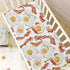 Pigsaly 27x39 Inch Crib Sheets Bright Bacon Tan Strips Fried Egg Baby Sheet for Standard Crib Mattress Boys Girls