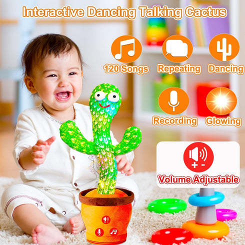 Baby Toys Interactive, Dancing Talking Cactus Toy Volume Adjustable, Mimicking Singing Repeating, Easter Gifts / Easter