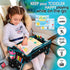 Waterproof Car Seat Tray for Toddler, Kids Travel Lap Desk with Storage for Road Trip Essentials, Black