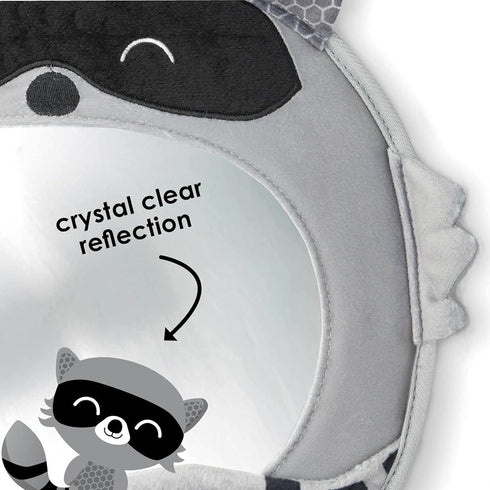Diono Easy View Racoon Character Baby Car Mirror, Safety Car Seat Mirror for Rear Facing Infant, Fully Adjustable,