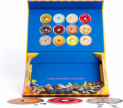 Dozen Donuts 540 Piece Puzzle for Adults, Soft Touch Pieces, 12 Mini Puzzles