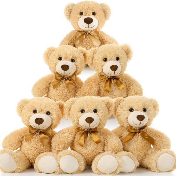 MorisMos 6 Packs Teddy Bears Bulk Stuffed Animals, 14in Small Teddy Bear