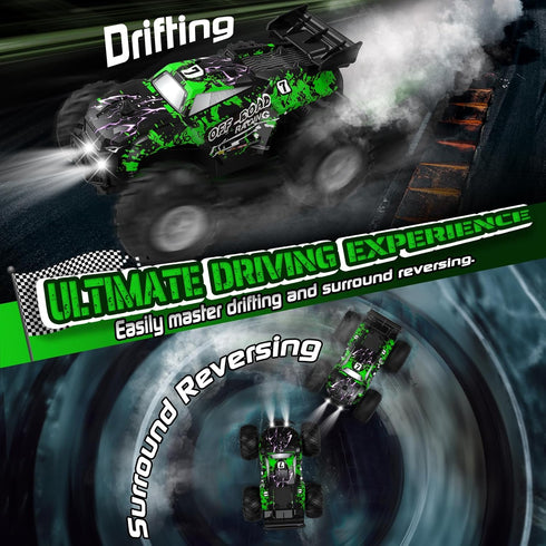1:20, 10KM/H, 2 2.4GHZ, Remote Control Car, All-Terrain Remote Control Car for Boys, Rechargeable Rc Truck with LED