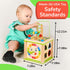 TOYVENTIVE Wooden Activity Cube, Montessori Toys, Educational Sensory Toy for 1-2 Year Old Baby, Toddler, Kid