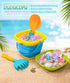 Set DUDUCOFU Collapsible Beach Sand Toys for Kids Toddlers, Collapsible Sand Buckets Sifter and Shovels Rake Diving Gem