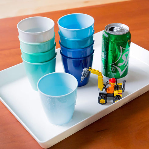 Youngever 9 Pack Kids Cups - 8 Ounce Unbreakable Toddler Drinking Cups (Coastal Colors)