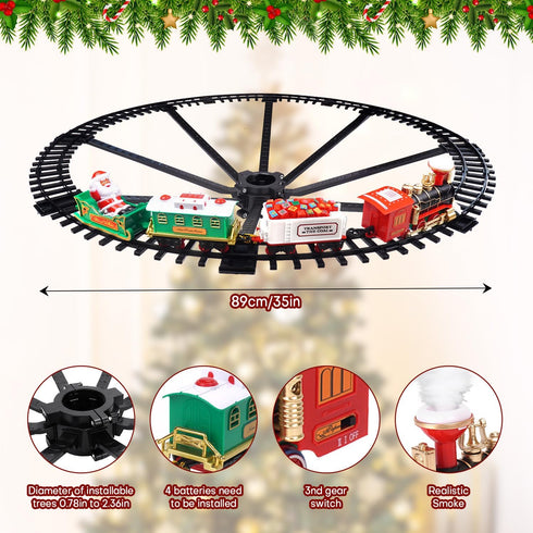 TFHUGFHG Set 2 1 Set Christmas Train in Hanging Around The Tree Train Toys for Toddlers with Luxury Track & Sound