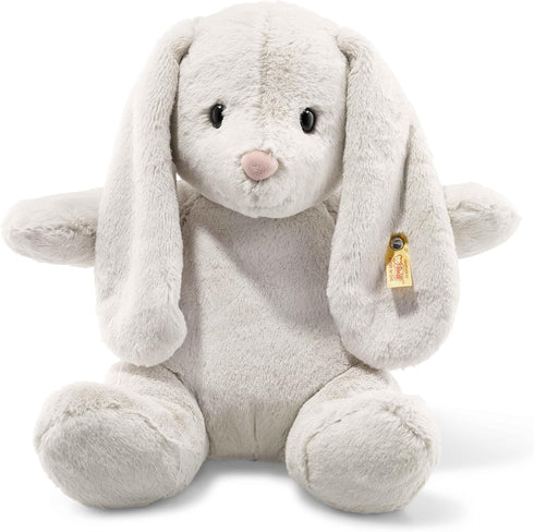 Steiff Hoppie Rabbit - Premium 15" Soft Stuffed Animal Toy for Kids (Light Grey)