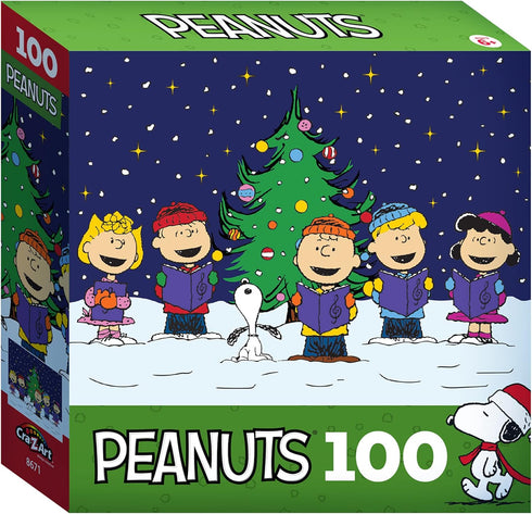 RoseArt - Peanuts - Christmas Caroling - 100 Piece Jigsaw Puzzle for Kids and Adults