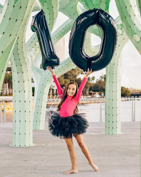 40 Inch Black Number 2 Balloons for Birthday Party Decorations, Helium Giant Black 2 Balloons, Anniversary Baby Shower