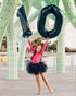 40 Inch Black Number 2 Balloons for Birthday Party Decorations, Helium Giant Black 2 Balloons, Anniversary Baby Shower