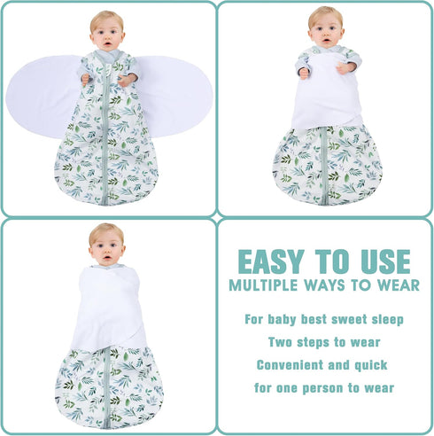 Swaddle,6-12 Months,3-Way Blanket,100% 0.5Banana&Leaf BSTOPPT Newborn Sleep Sack Baby Adjustable Wearable Rayon Cotton