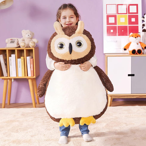 IKASA 23 Inch Giant Owl Plush Toy, Large Owl Plushie for Kids and Girls