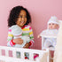 Melissa & Doug Mine to Love Twins Sebastian & Sofia 15” Baby Dolls with Rompers, Caps, Pacifiers, Medium Skin-Tone