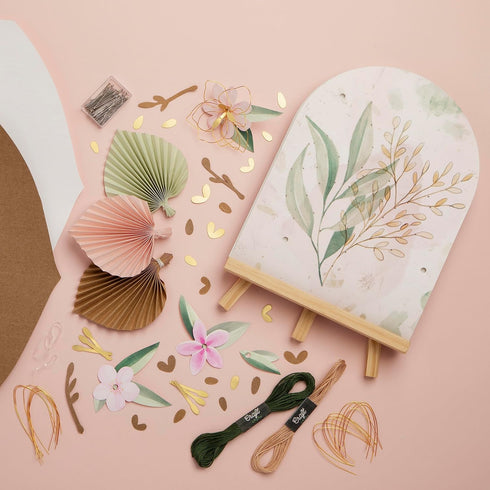 Craft Crush DIY String Art Craft Kit - Floral Interior Design Activity for Teens & Adults, Complete Kit with Embroidery