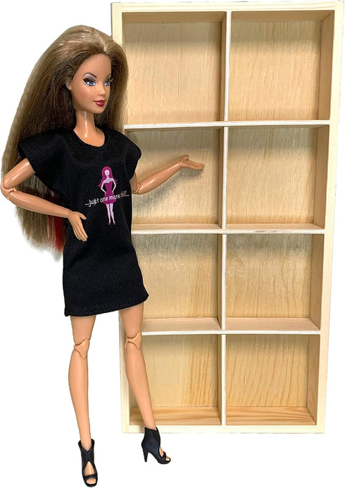 Eledoll Dollhouse Furniture Wood Grid Shelf - 1:6 Scale Doll Furniture for Collectible Miniatures, 2-Pack