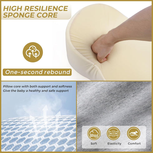 Baby Feeding Pillow, Anti Overflow Feeding Pillow for Reducing Spit-Up, Safety Nursing Pillow, Baby Lounger Reflux