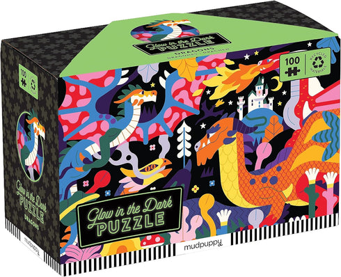 Mudpuppy Dragons – 100 Piece Glow in The Dark Puzzle for Children Ages 5 and Up