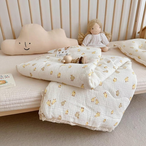 47x59 Inch,1.5 BuLuTu Baby Toddler Muslin Blanket| Crib Baby Quilts| Cot Comforter| Nursery Bed Throw Blanket| Toddler