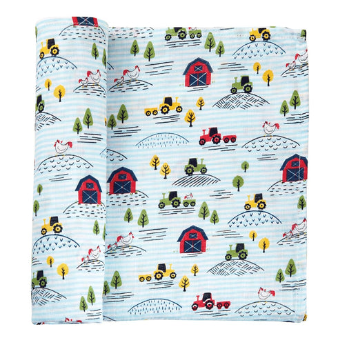 Mud Pie Farmhouse Swaddle Blanket - Multi