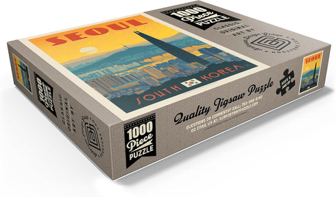 MyPuzzle South Korea: Vintage Poster - Premium 1000 Piece Jigsaw Puzzle for Adults, Seoul