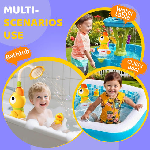 FIRRLUCO 1 3 Baby Bath Toys, Baby Bath Shower Head for Bathtub with Adjustable Sprayer, Control the Flow Rinser Babies