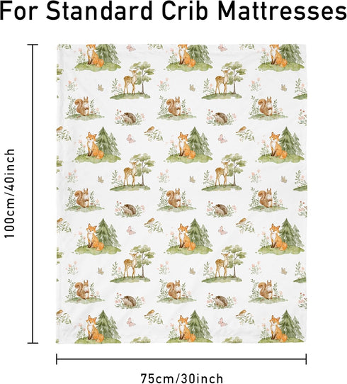 30x40 Inch Baby Blanket for Boys Girls, Super Soft Double Layer Minky Dot Blanket with Woodland Animals, Lightweight