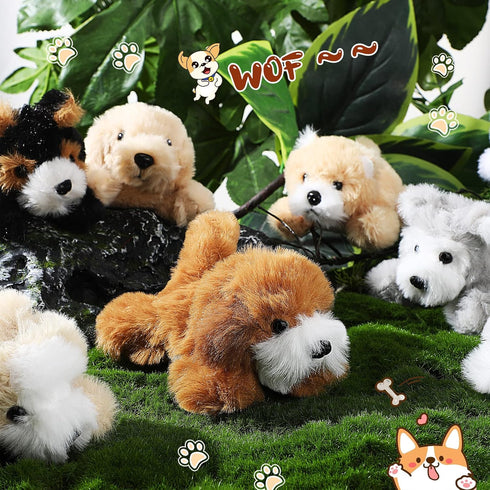 8 5 Inch Sumind Pcs Christmas Dog Stuffed Animals Bulk Assorted Cute Stuffed Puppy Dogs Small Animal for Xmas Holiday