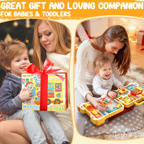 AmiDear 1-2 1-2Year 6-12 Toddler Toys for Year Old Girl Boy Gift, Educational Montessori Toys for Old, Busy Board Baby